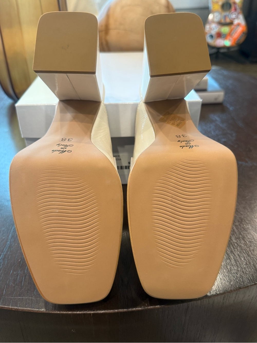 Cream Tassel Platform Mules for Women - Picture 4 of 4